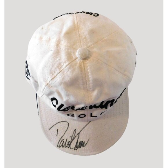 David Toms Signed Cleveland Golf Cap White Adjustable Unisex PGA Golfer - Picture 3 of 10